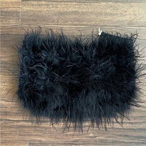 Black Feather Tube Top ostrich